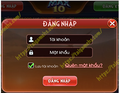 đăng nhập tài khoản max10